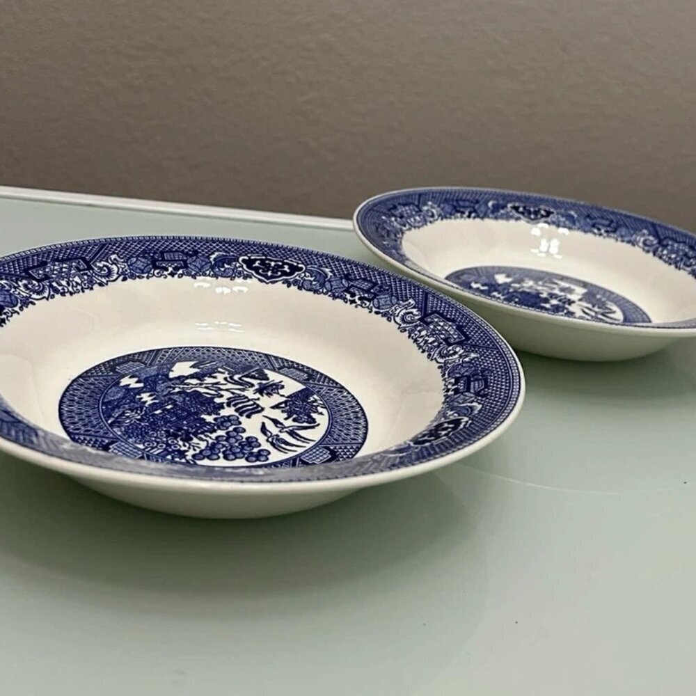 Set of 2 Willow Ware by Royal China - Royal Ironstone Berry Bowls - Picture 2 of 5